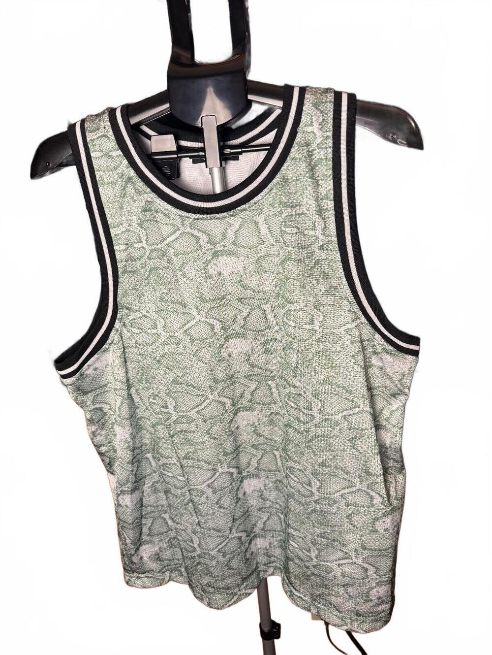 Gnet Sleeveless basketball jersey Tank Top with Green Snakeskin sz L